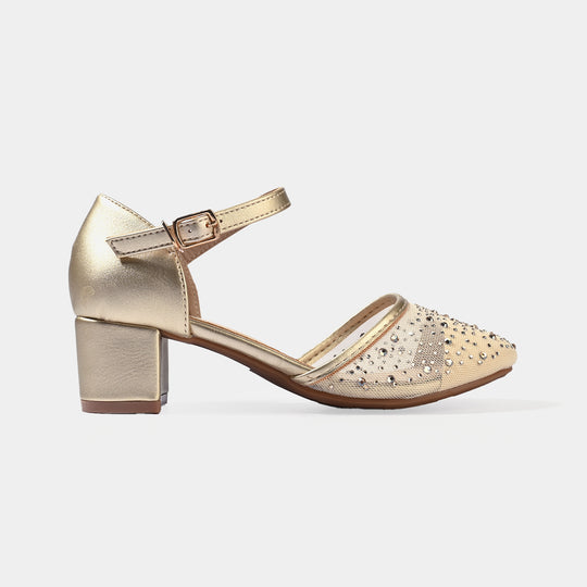Girls Pumps Heel 131-2-GOLDEN
