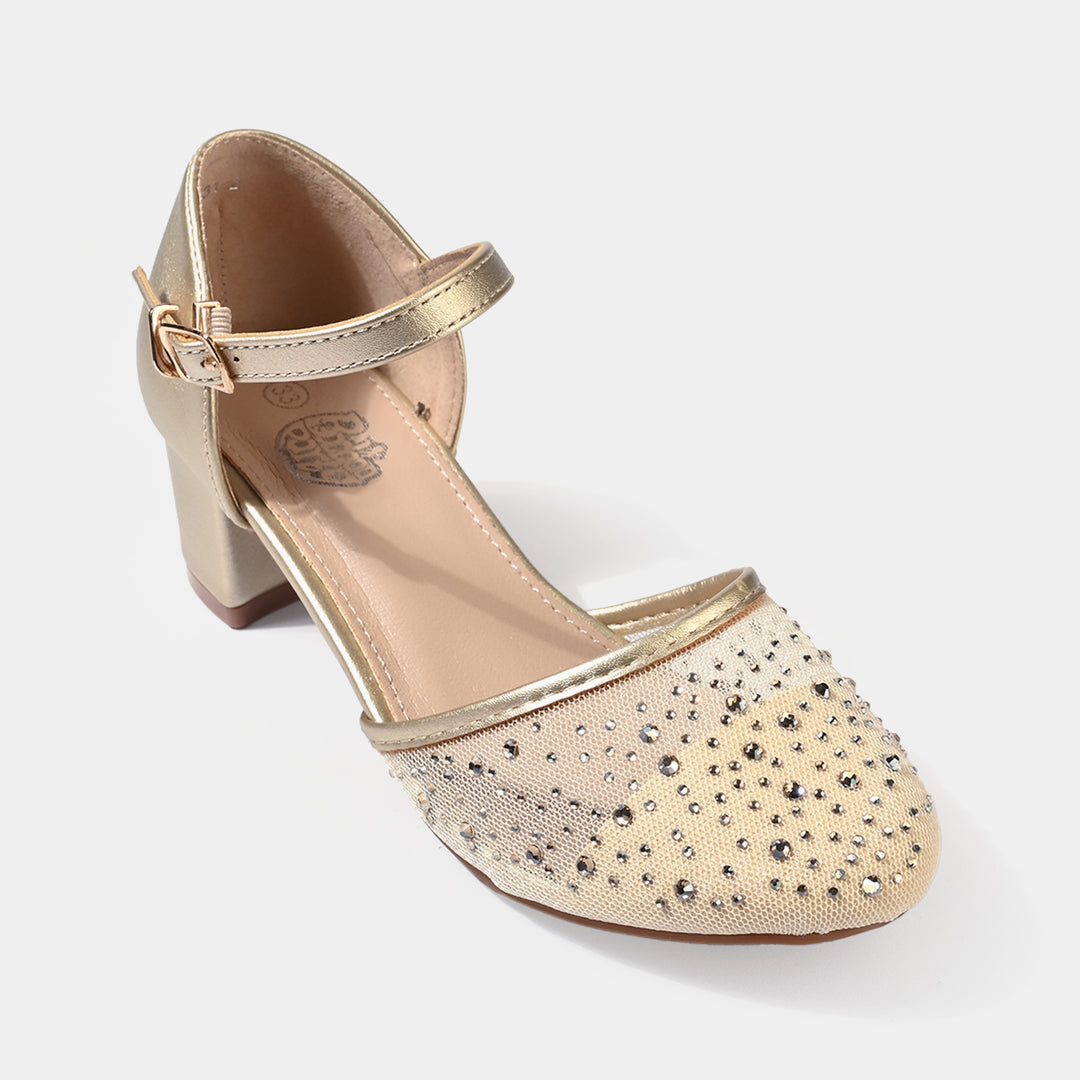 Girls Pumps Heel 131-2-GOLDEN