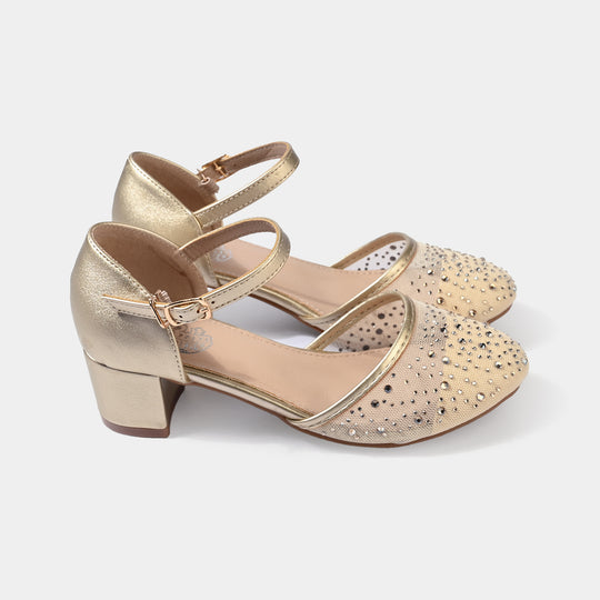 Girls Pumps Heel 131-2-GOLDEN