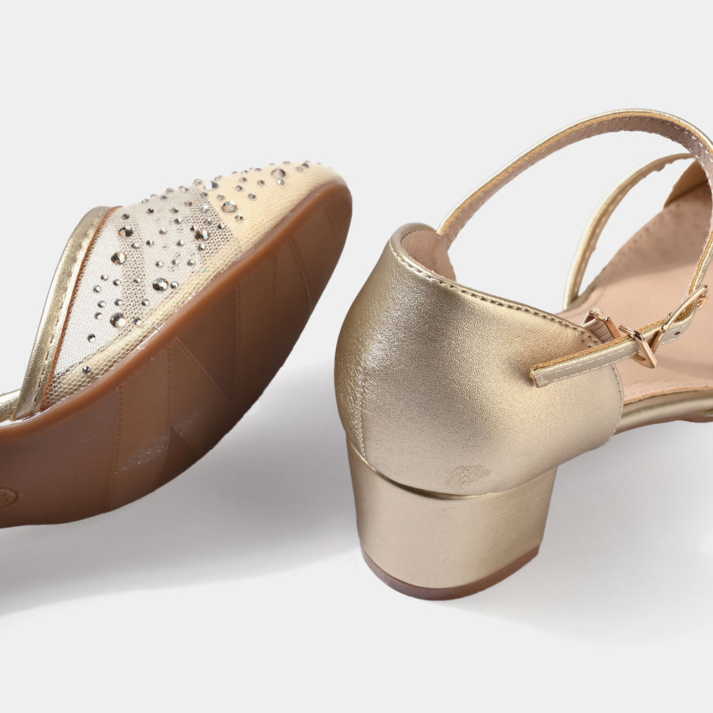Girls Pumps Heel 131-2-GOLDEN