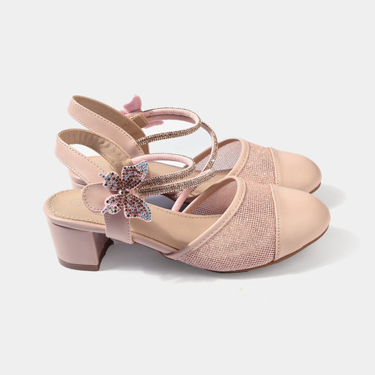 Girls Pumps Heel 131-3-PINK