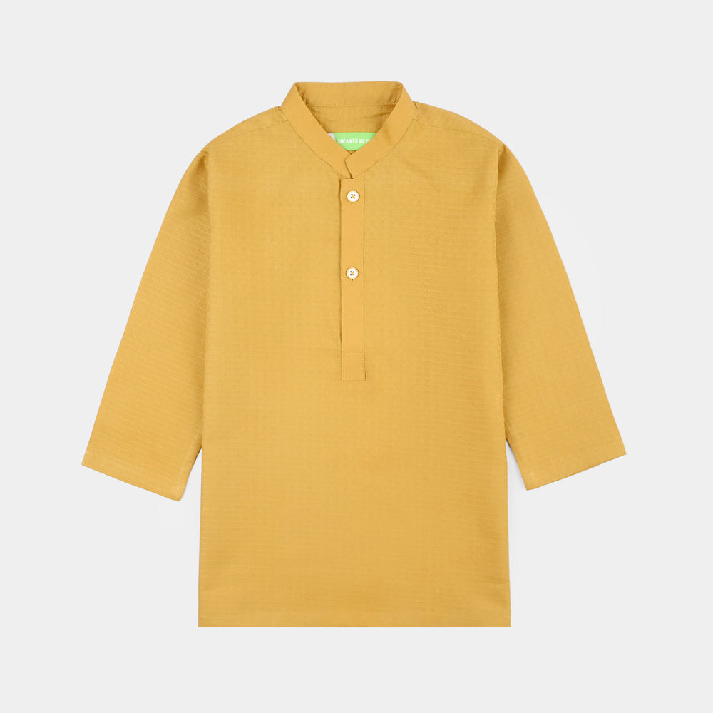 Infant Boys Kurta Pajama (Honey Mustard) - Yellow