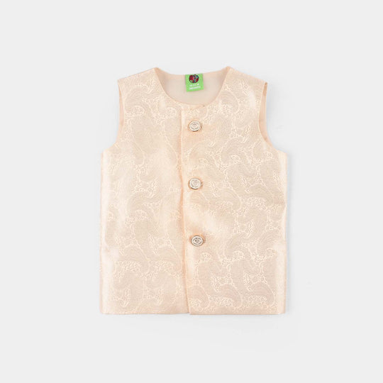 Infant Poly Viscose Boys Waist Coat - Off White