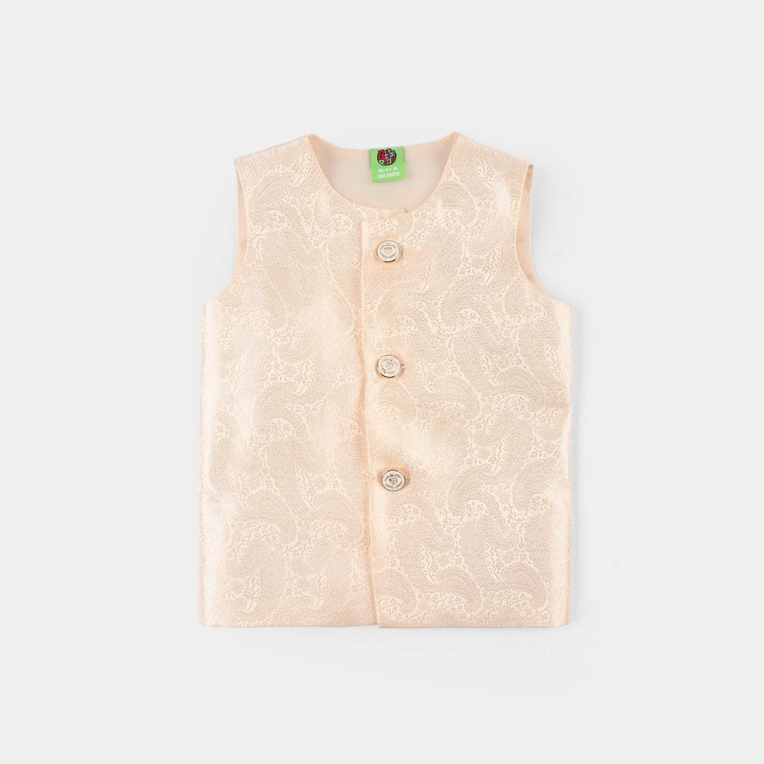 Infant Poly Viscose Boys Waistcoat - Off White