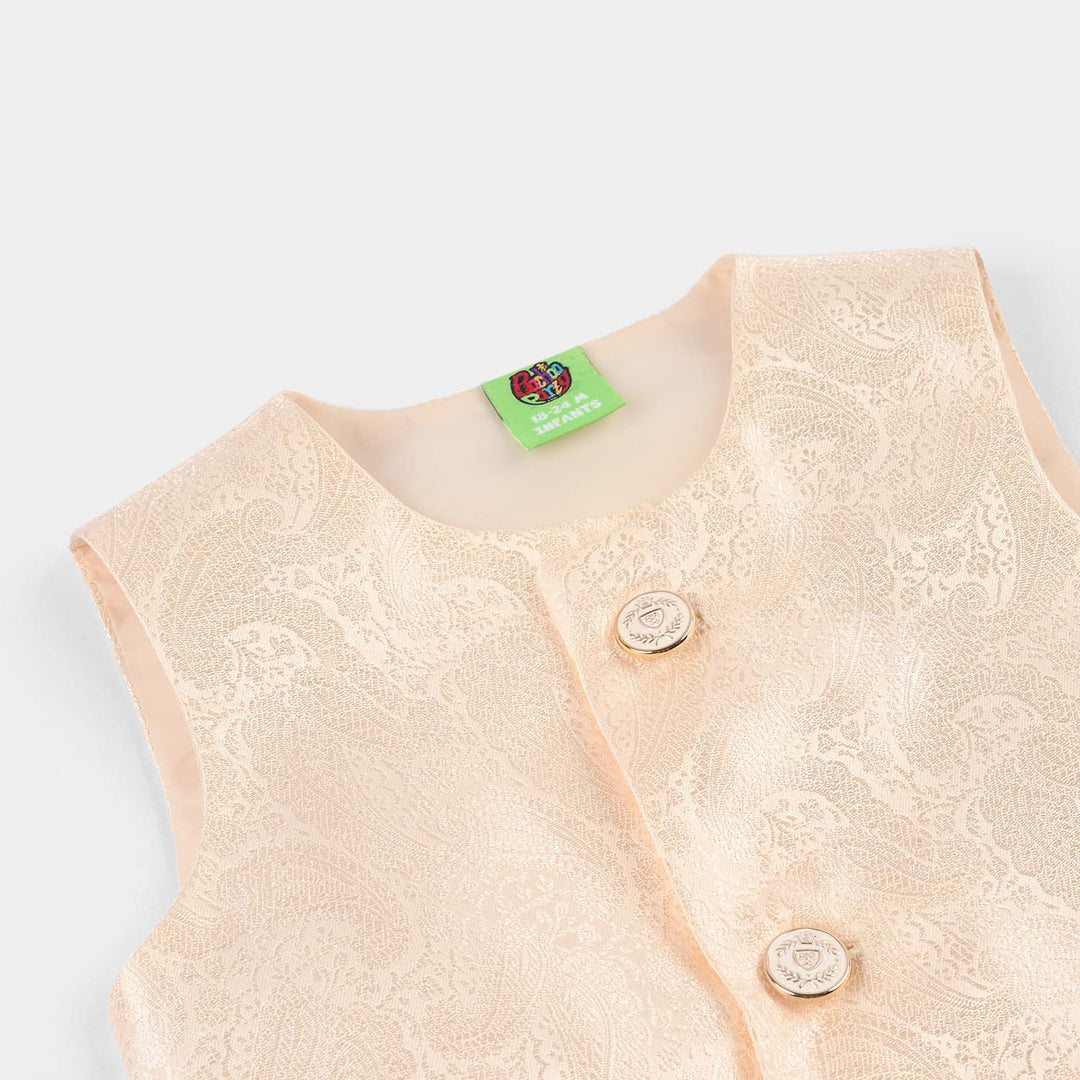 Infant Poly Viscose Boys Waist Coat - Off White