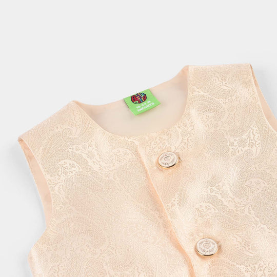 Infant Poly Viscose Boys Waist Coat - Off White