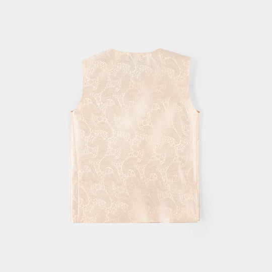 Infant Poly Viscose Boys Waist Coat - Off White