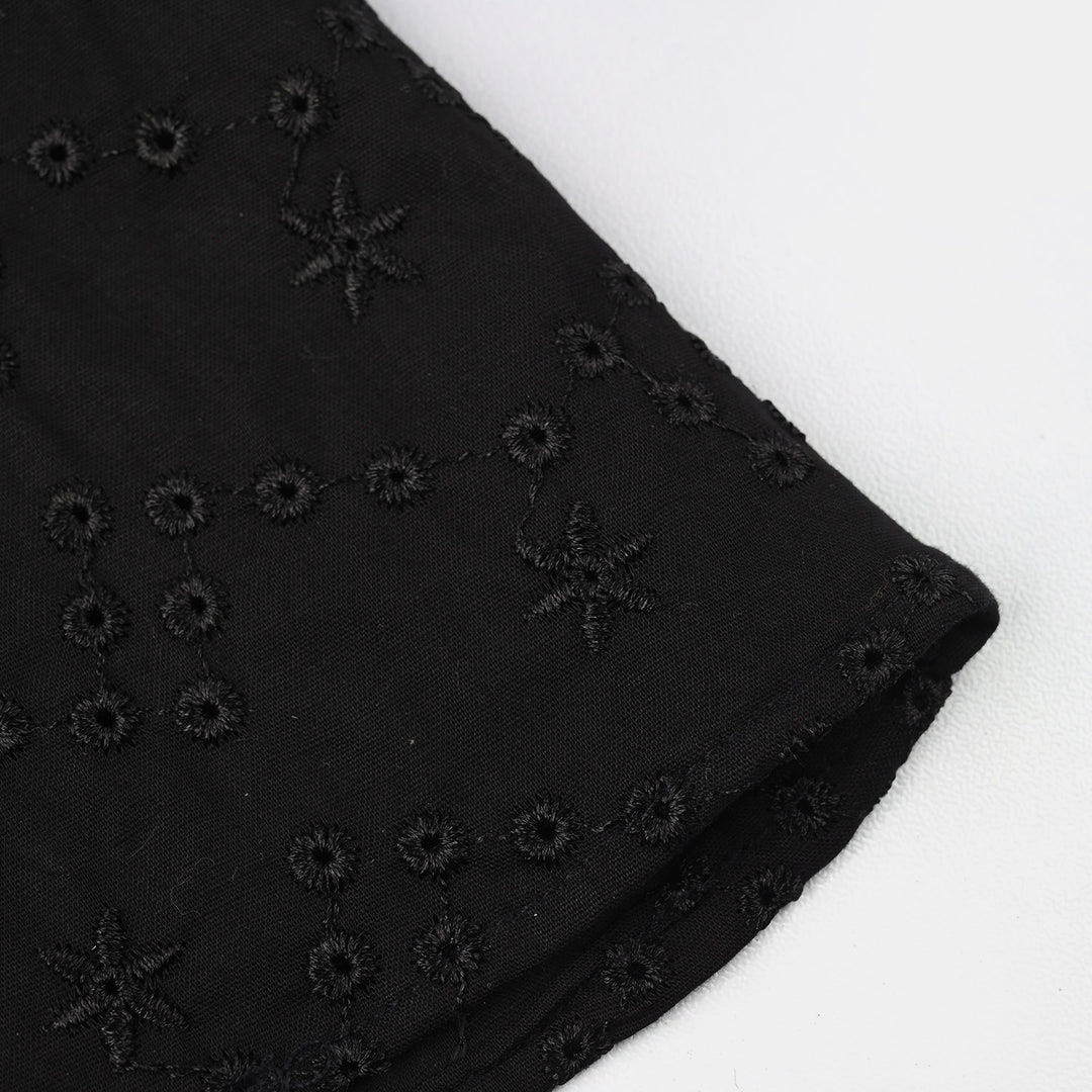 Girls Chicken Kari Embroidered Top (Bear) - Black