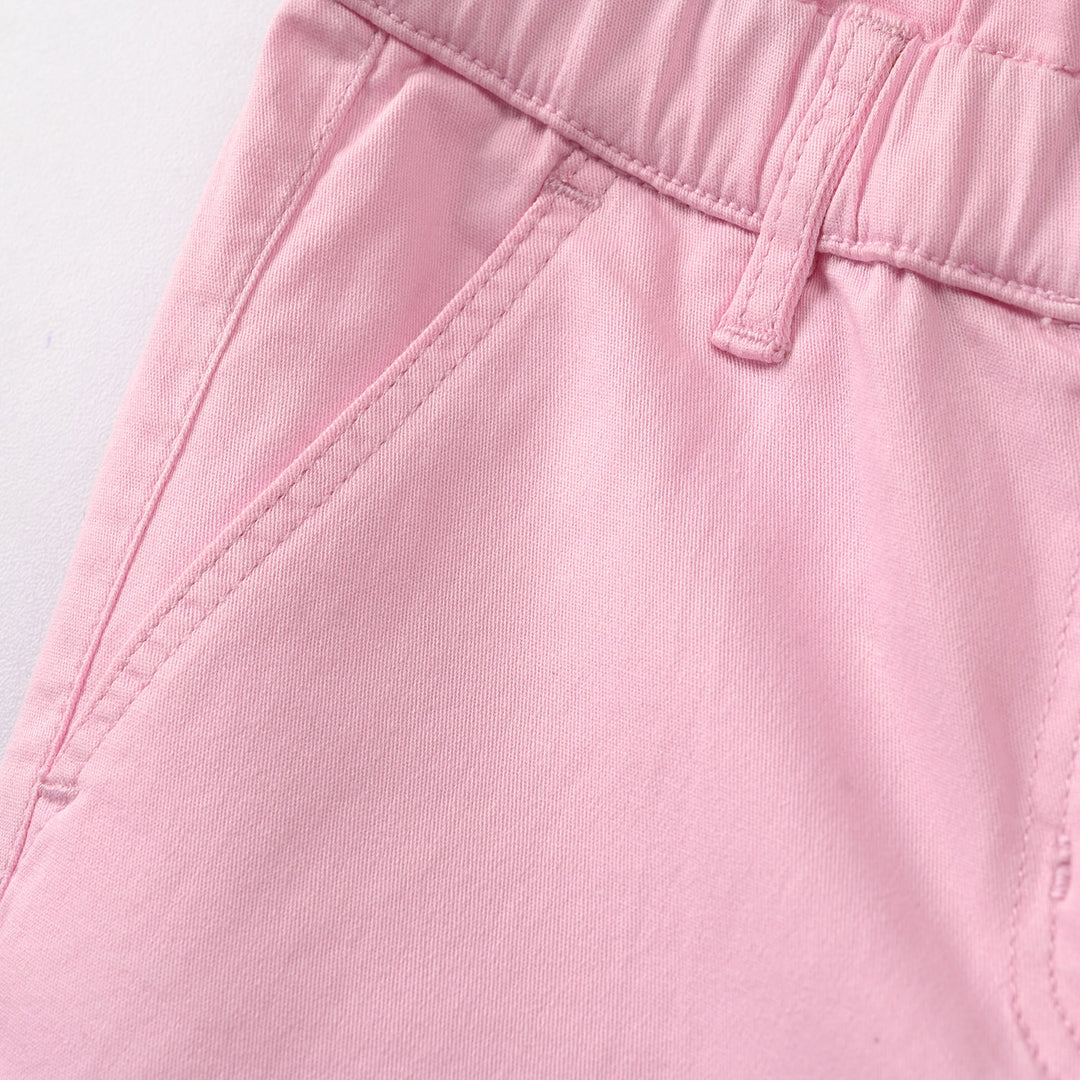 Girls Cotton Twill Pants – Baby Pink
