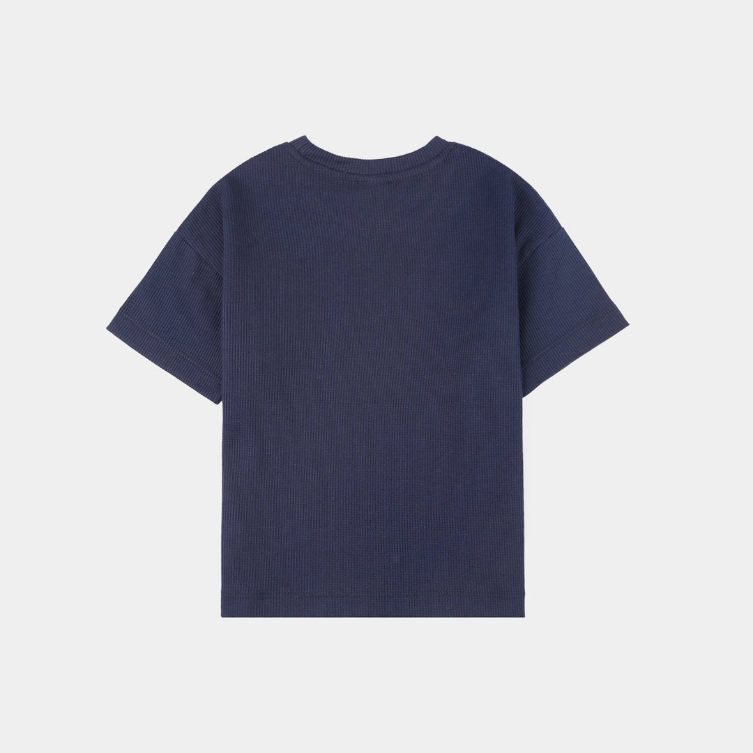 Infant Boys Cotton Interlock Knitted Suit - Navy