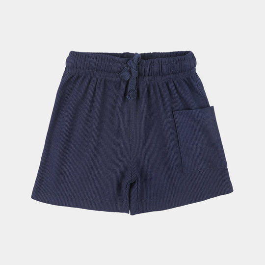 Infant Boys Cotton Interlock Knitted Suit - Navy