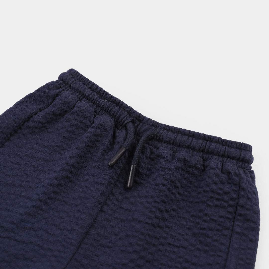 Infant Girls Jacquard Jersey Knitted Shorts (Love to Play) - Blue