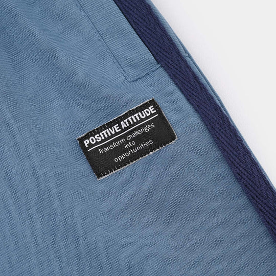 Boys Poly Jersey Shorts (Positive Attitude) - Blue