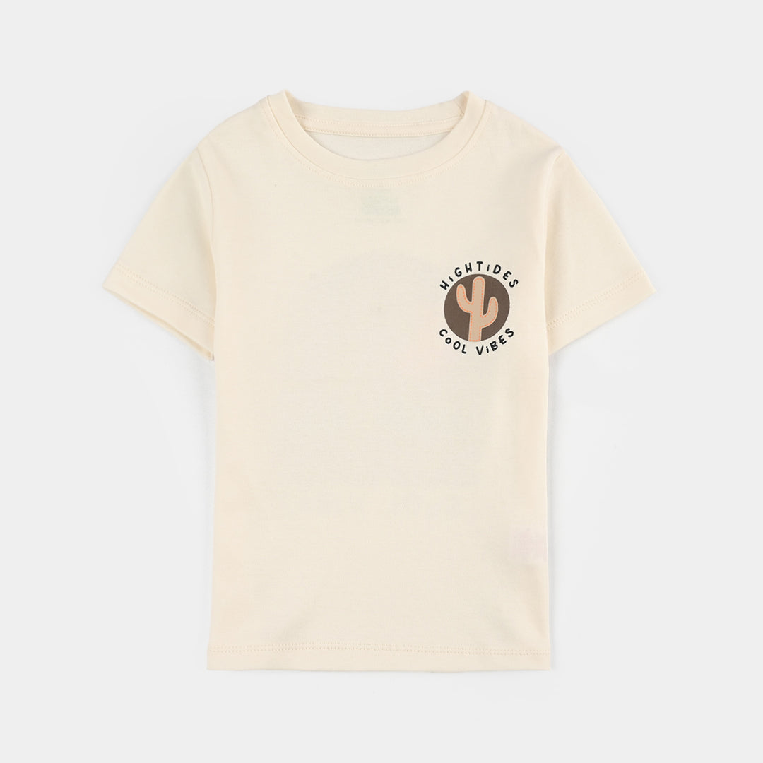 Infant Boys Cotton Interlock Knitted Suit (High Tides) - Brown/Beige