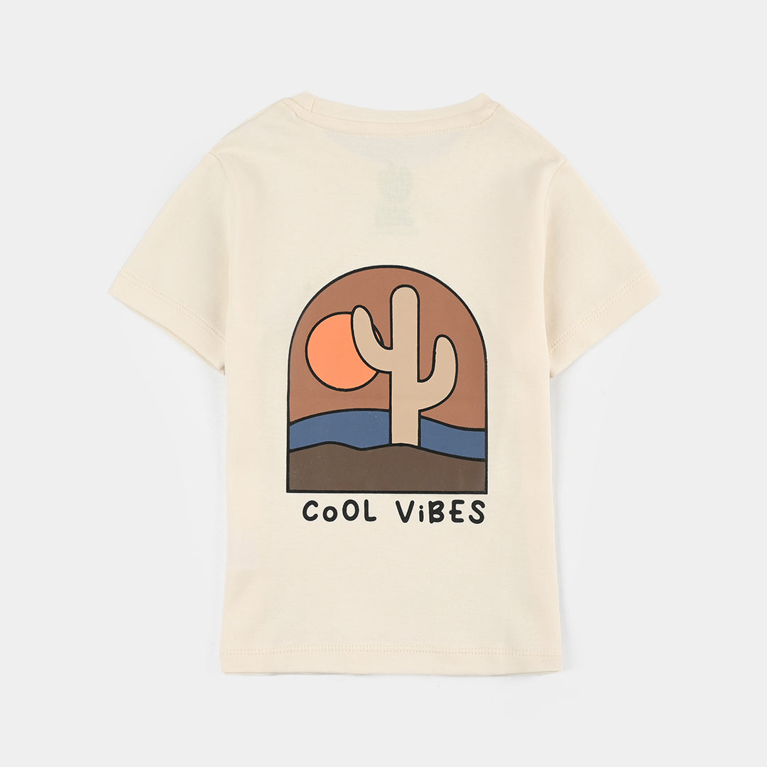 Infant Boys Cotton Interlock Knitted Suit (High Tides) - Brown/Beige