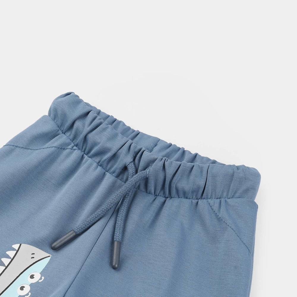 Infant Boys Poly Jersey Sleeping Pajama (Shark) - Blue