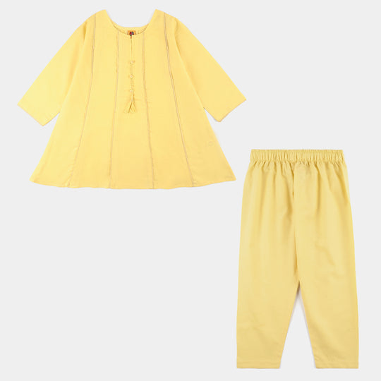 Girls Jacquard 2-Piece Set – Yellow