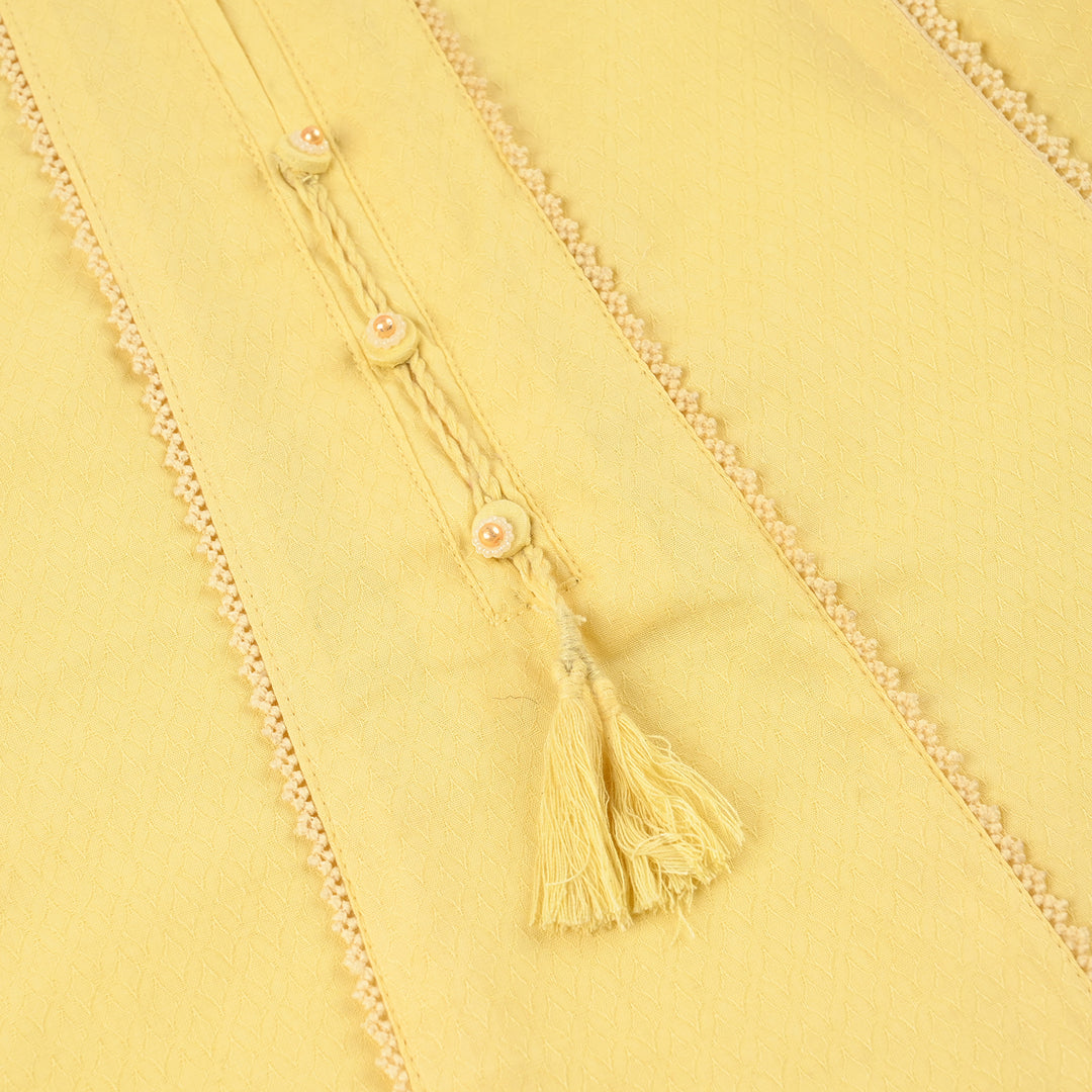 Girls Jacquard 2-Piece Set – Yellow