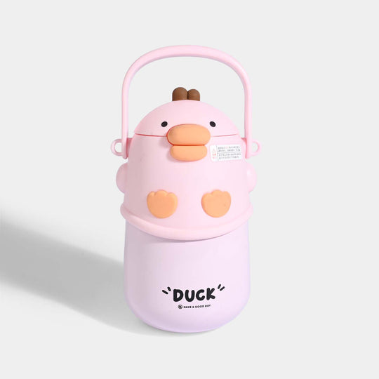 DUCK CHARACTER WATER BOTTLE/BEAKER | SH2892 PINK