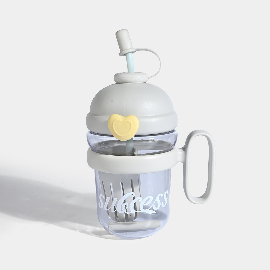 HEART-ACCENT WATER BOTTLE/BEAKER | SH2894 GREY
