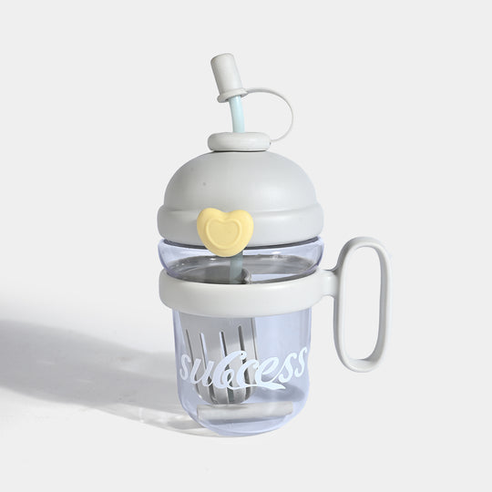 HEART-ACCENT WATER BOTTLE/BEAKER | SH2894 GREY