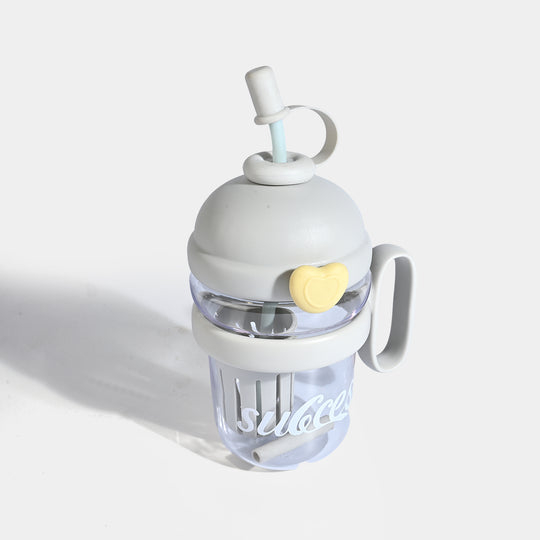 HEART-ACCENT WATER BOTTLE/BEAKER | SH2894 GREY