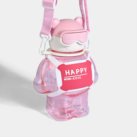 CUTE BEAR THEMED WATER BOTTLE/BEAKER | SH2896 PINK