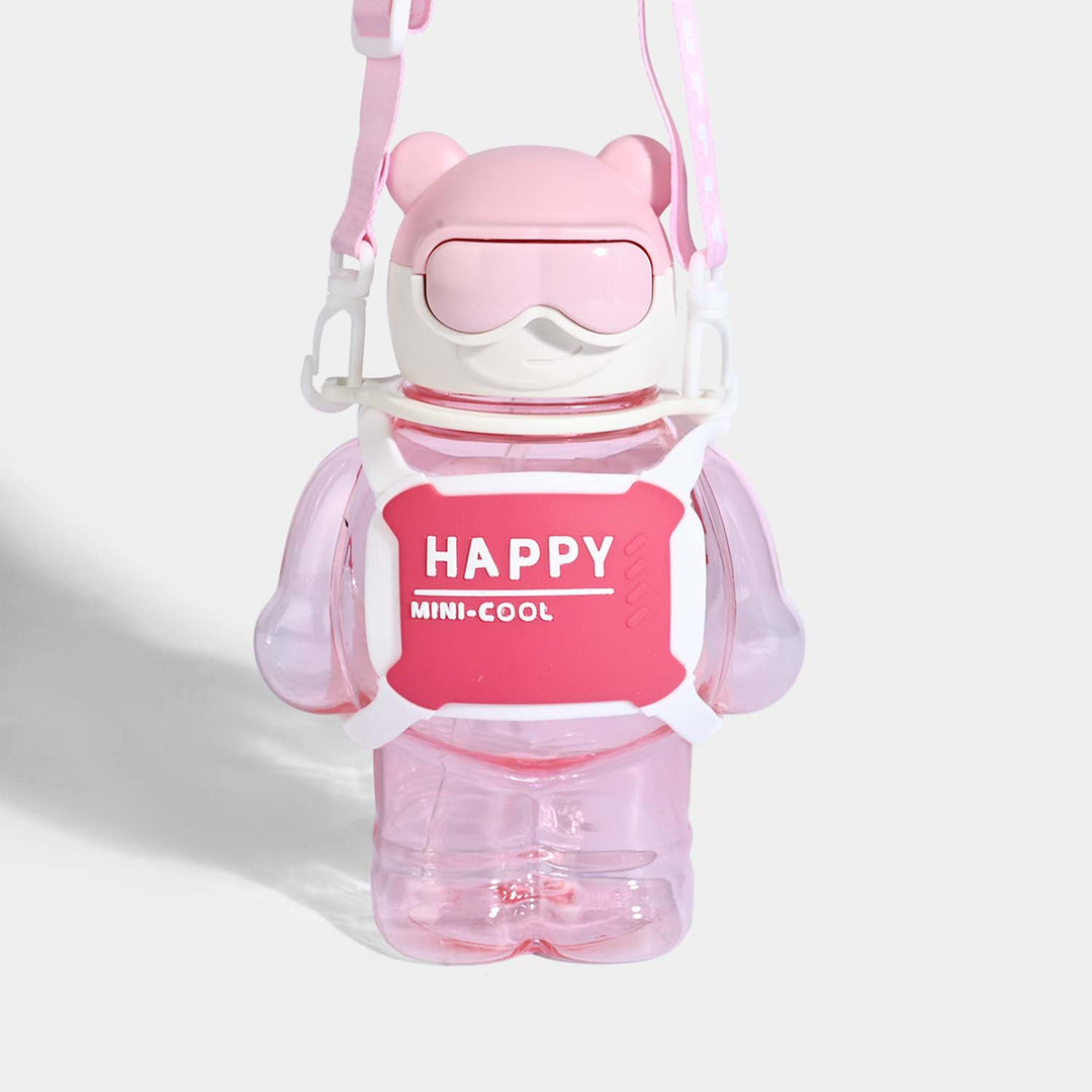 CUTE BEAR THEMED WATER BOTTLE/BEAKER | SH2896 PINK