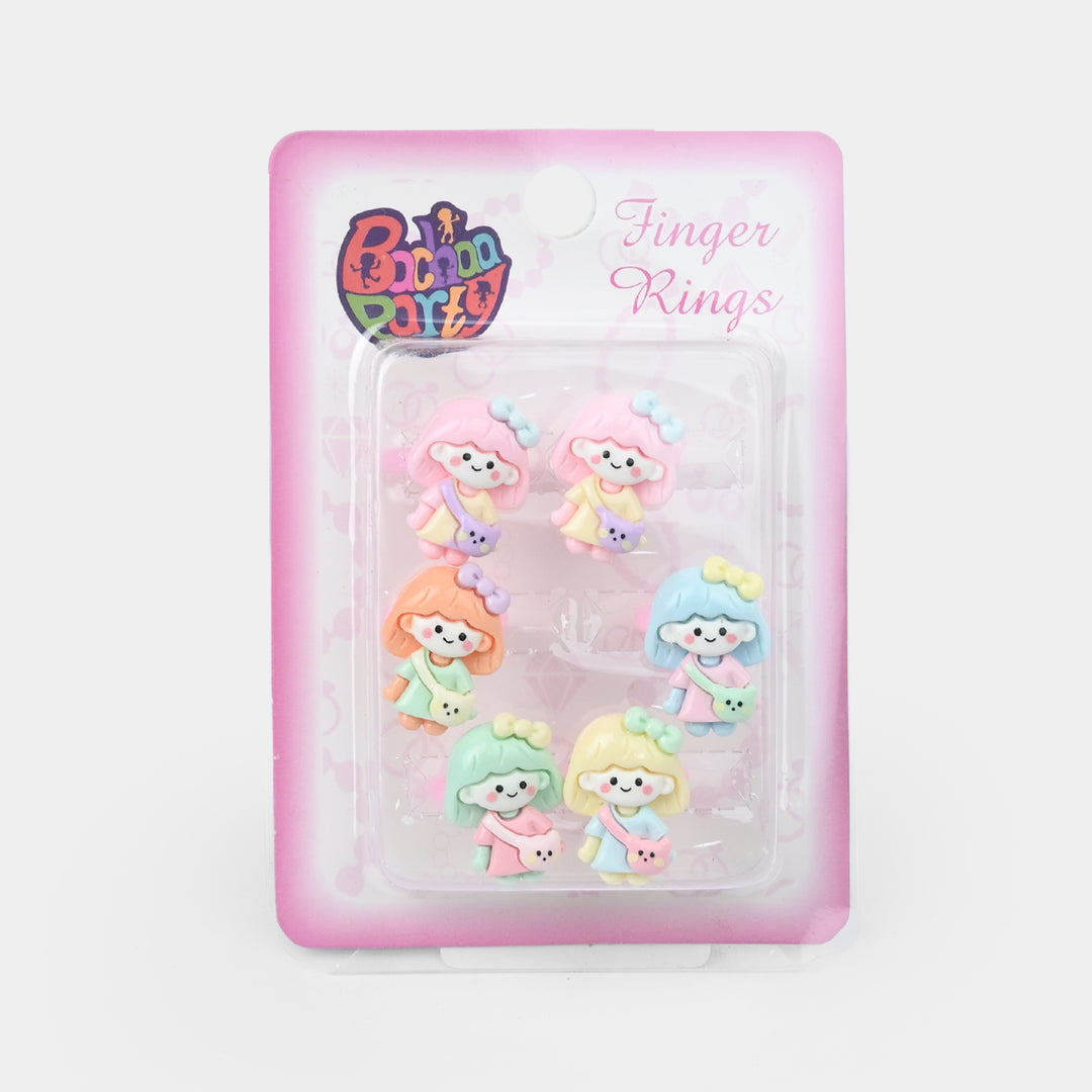 Cute Colorful Girls Ring Set | Pack of 6