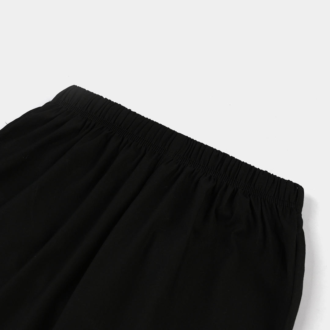 Girls Cotton Pants (Triangle) – Black
