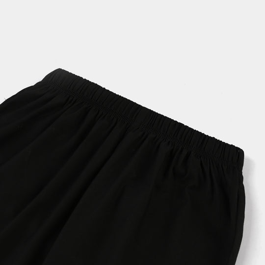 Girls Cotton Pants (Triangle) – Black