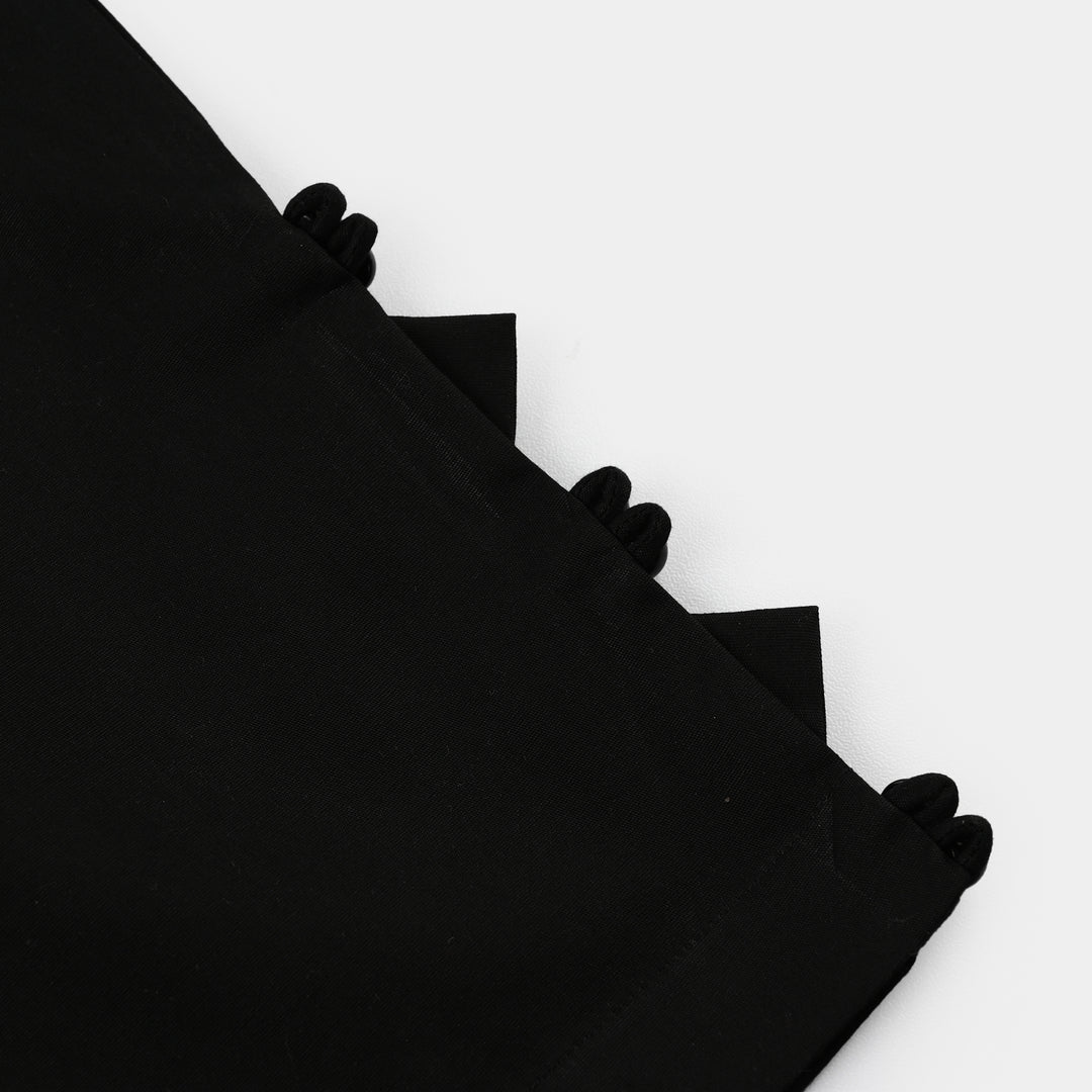 Girls Cotton Pants (Triangle) – Black