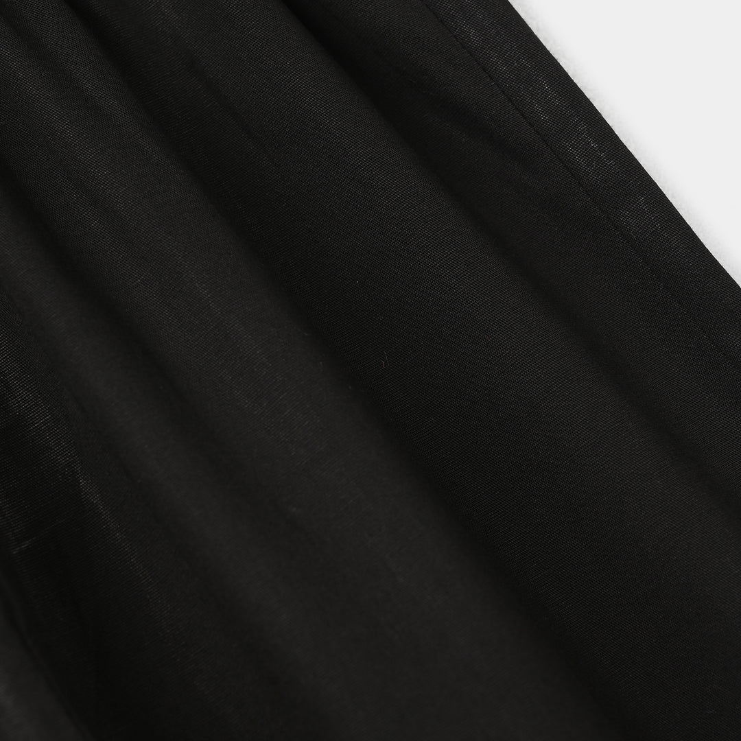 Infant Girls Cotton Pants Scallops - Black