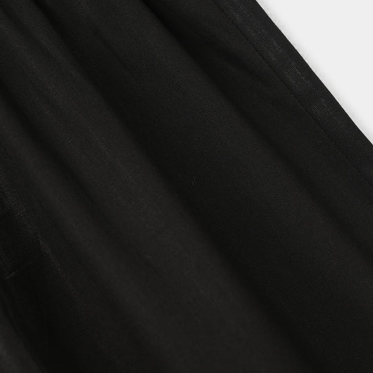 Infant Girls Cotton Pants Scallops - Black