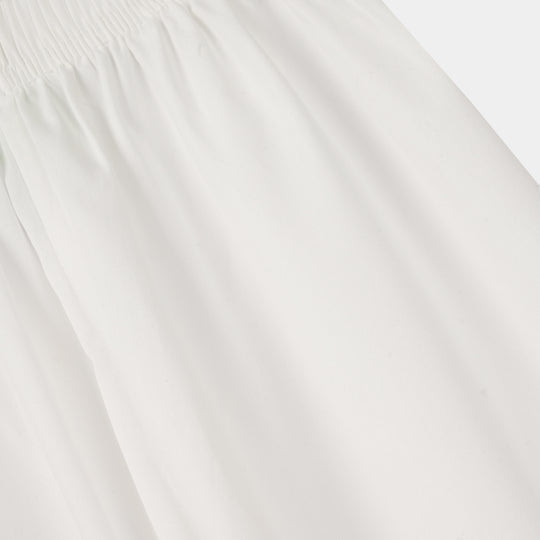 Infant Girls Cotton Pants Scallops - White