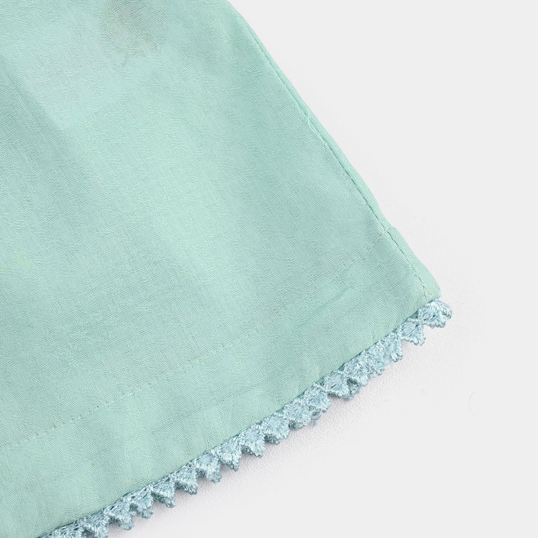 Infant Girls Jacquard Embroidered 2Pcs - Mint Green