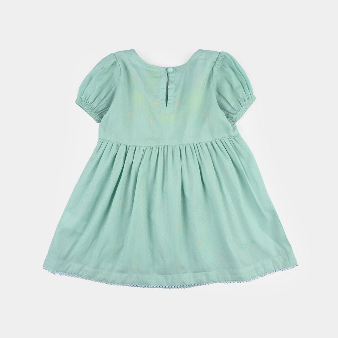 Infant Girls Jacquard Embroidered 2Pcs - Mint Green