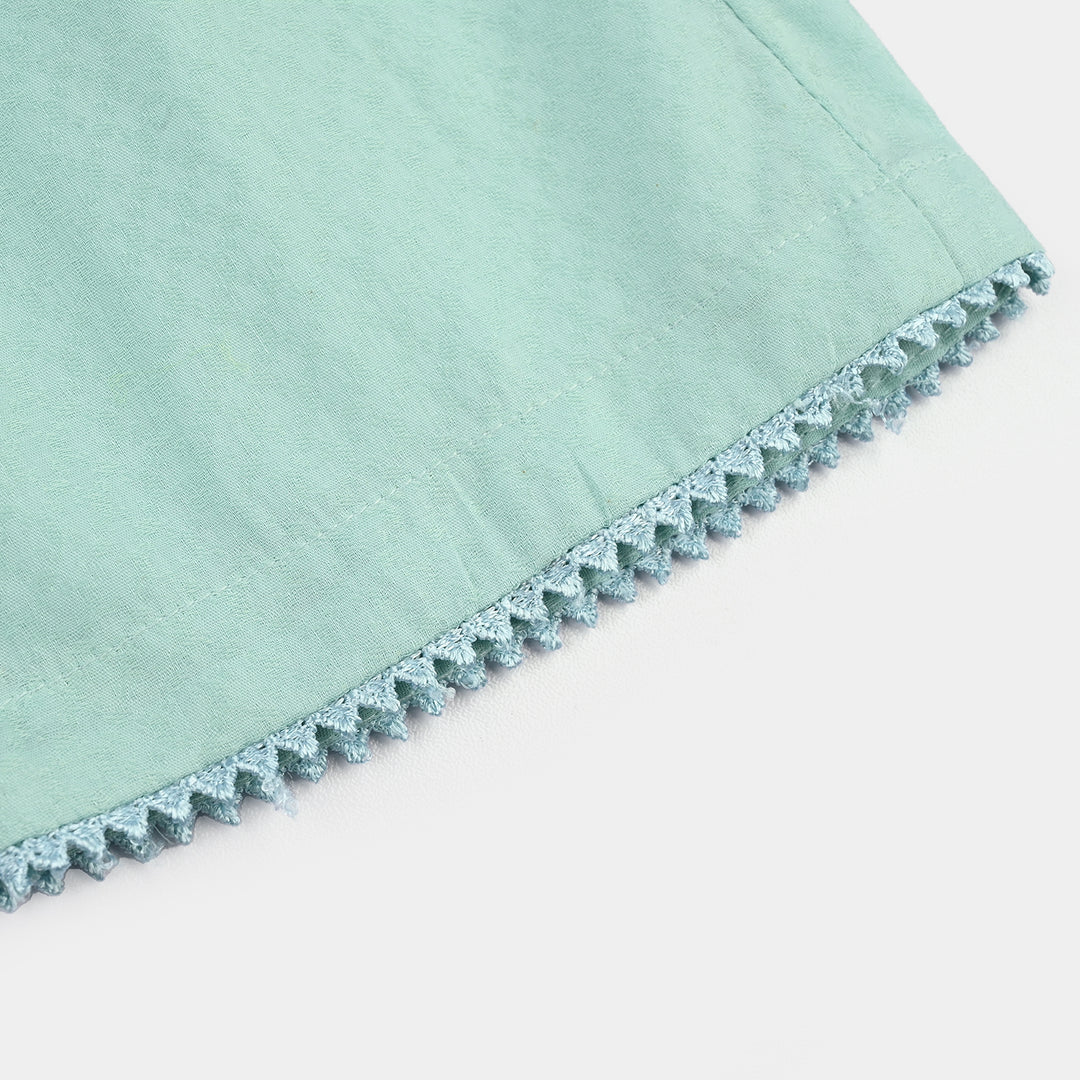 Infant Girls Jacquard Embroidered 2Pcs - Mint Green