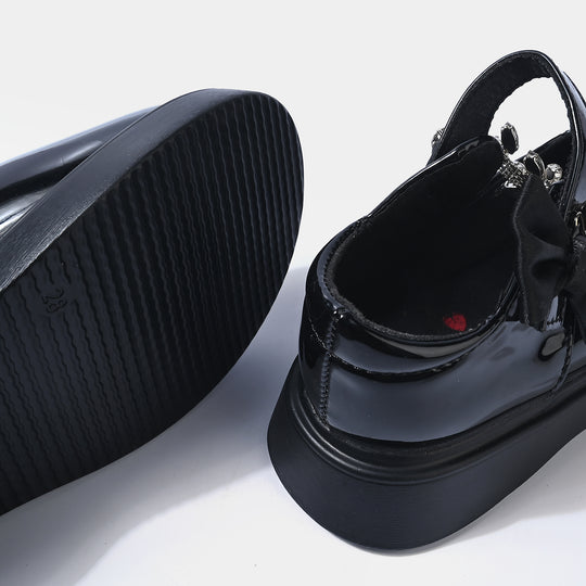 Girls Pumps 186-6-BLACK