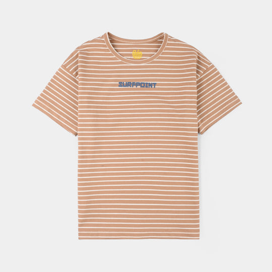 Boys Jersey/Terry T-Shirt (Surf Point) - Brown