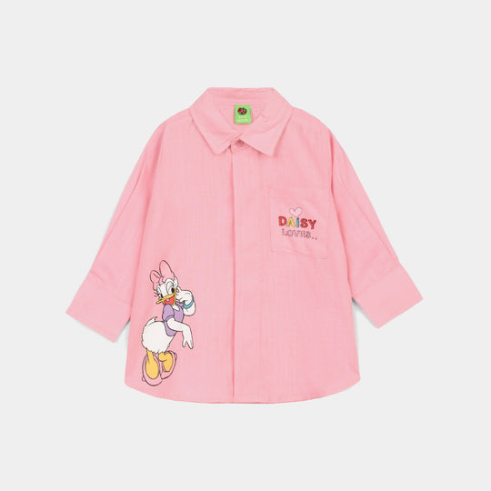 Infant Girls Raw Silk Casual Top - Dusky Pink