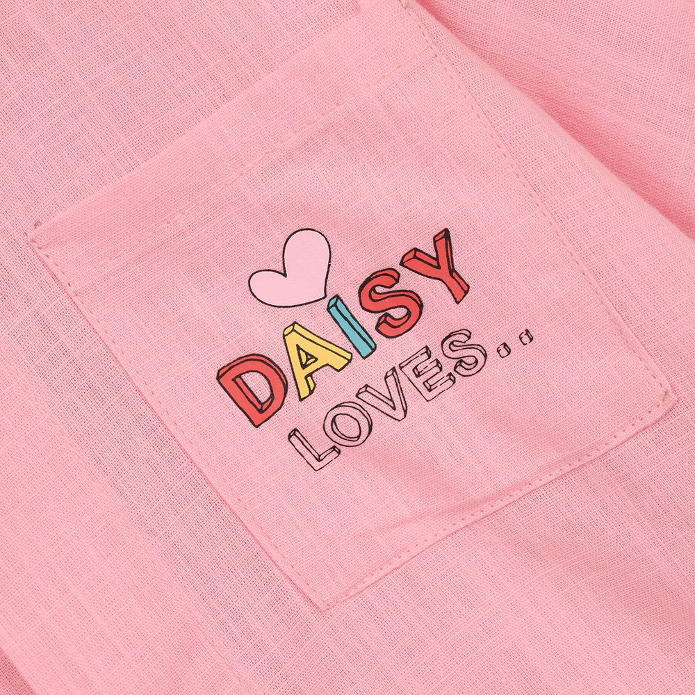 Infant Girls Raw Silk Casual Top - Dusky Pink