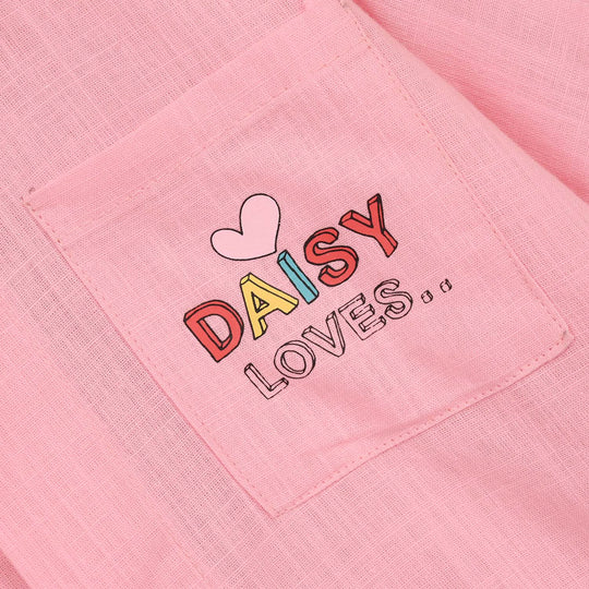 Infant Girls Raw Silk Casual Top - Dusky Pink