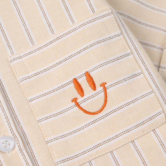 Infant Boys Yarn Dyed Shirt - Peach