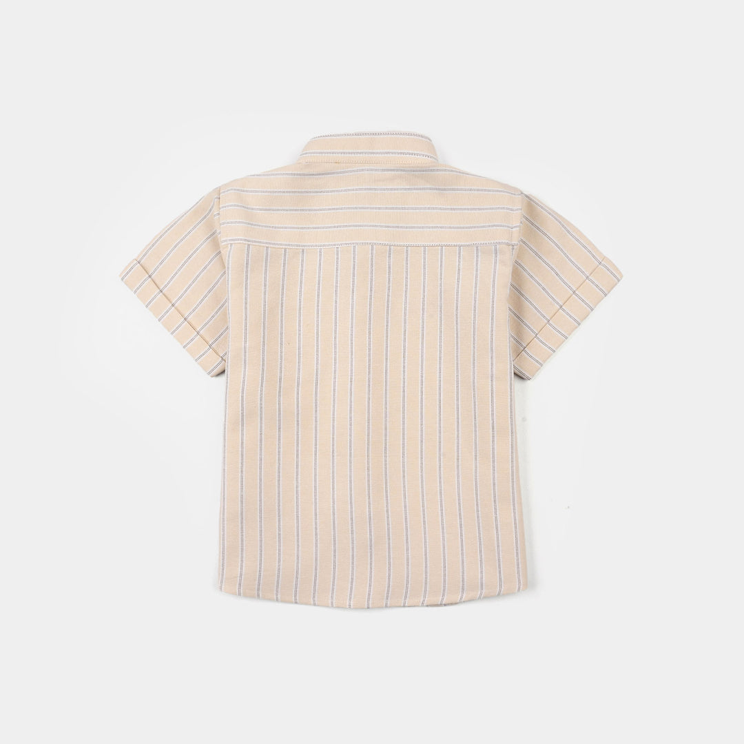 Infant Boys Yarn Dyed Shirt - Peach