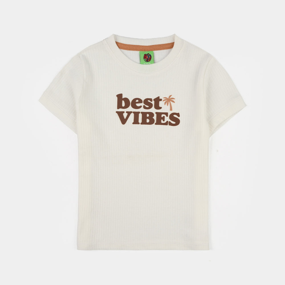 Infant Boys Poly Viscose Suit (Best Vibes) - White/Brown