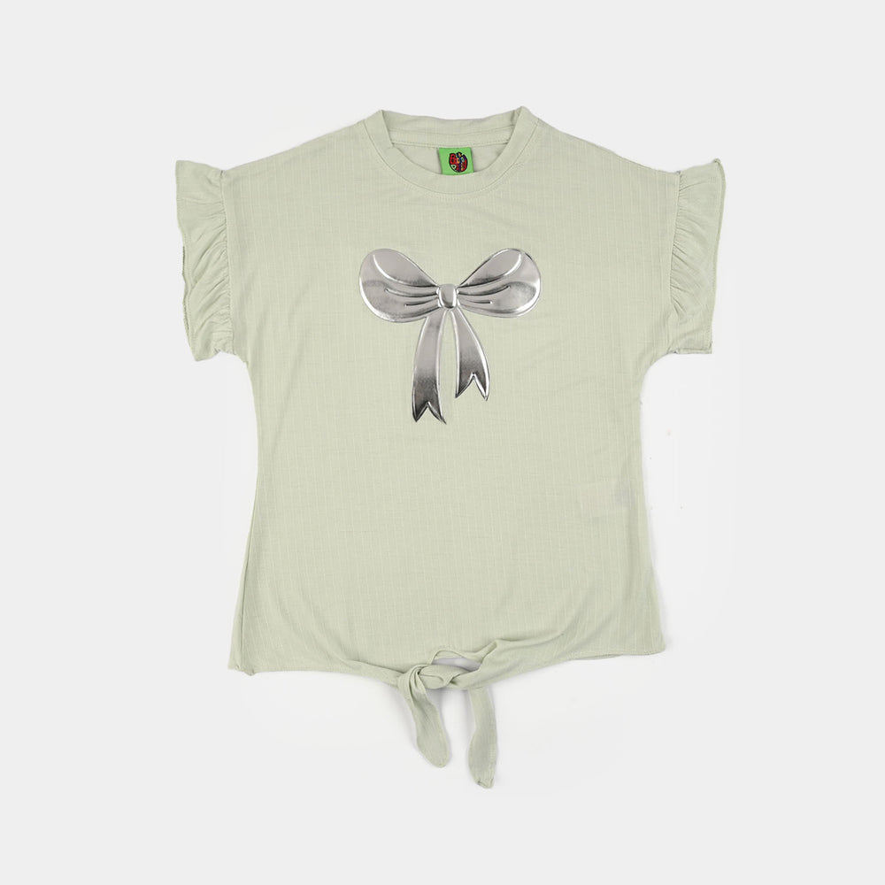 Infant Girls Poly Viscose Knitted Suit (Just A Bow) - Green