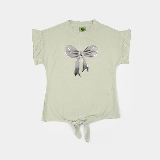Infant Girls Poly Viscose Knitted Suit (Just A Bow) - Green