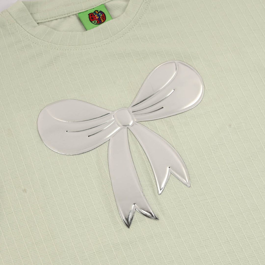 Infant Girls Poly Viscose Knitted Suit (Just A Bow) - Green
