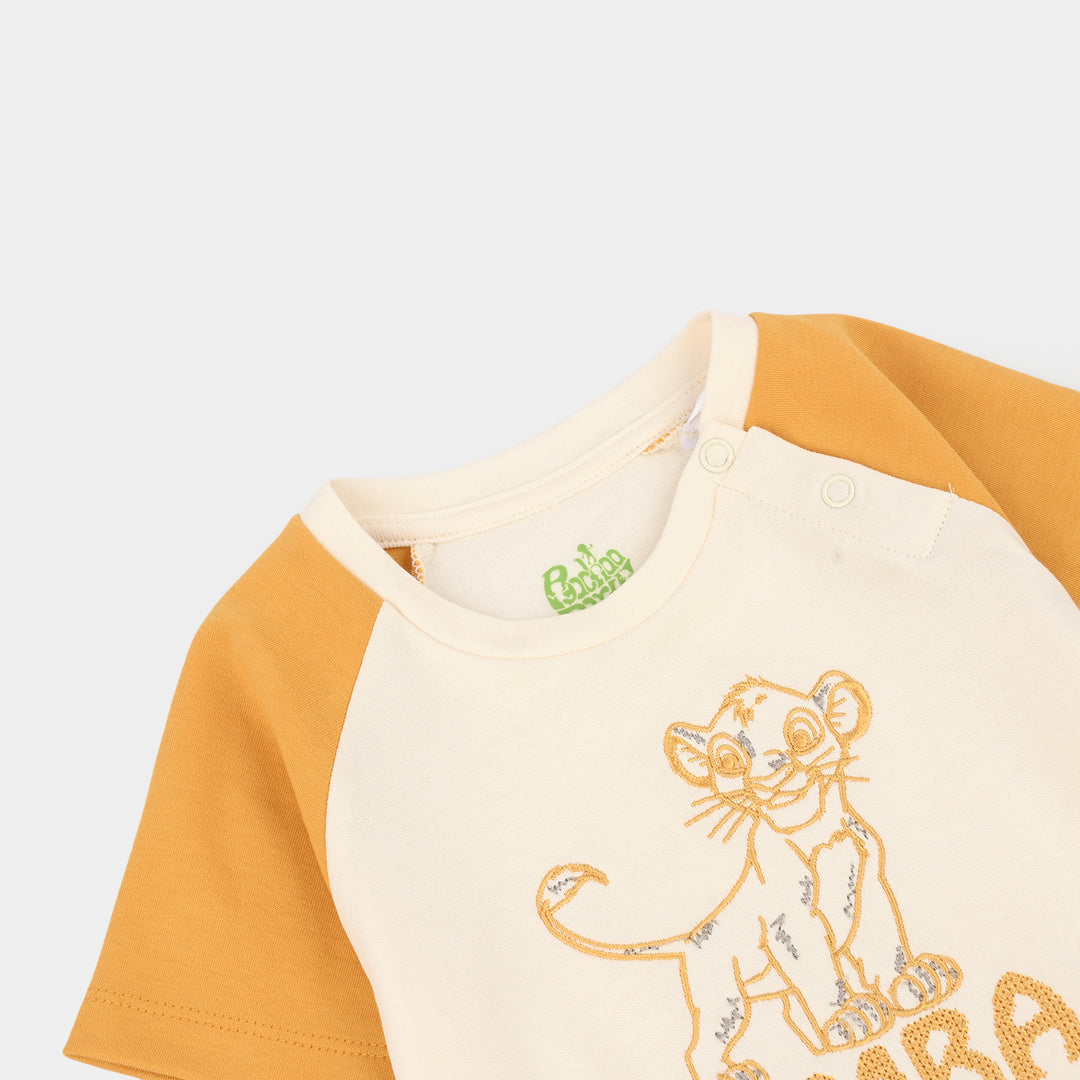 Infant Boys Cotton Knitted Romper (Character) - Off White